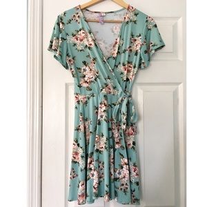 Floral Print V-neck Sundress, Size Small